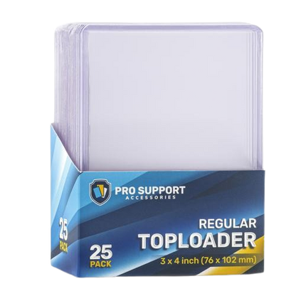 Pack of Pro Support Accessories regular toploaders on a white background |Standard Size Top Loaders | Trading Card Protection
