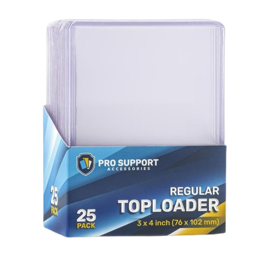 Pack of Pro Support Accessories regular toploaders on a white background |Standard Size Top Loaders | Trading Card Protection
