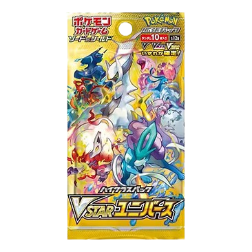 Pokémon VSTAR Universe  Booster Pack [Japanese] | Pokémon trading card game pack with various characters on a yellow background